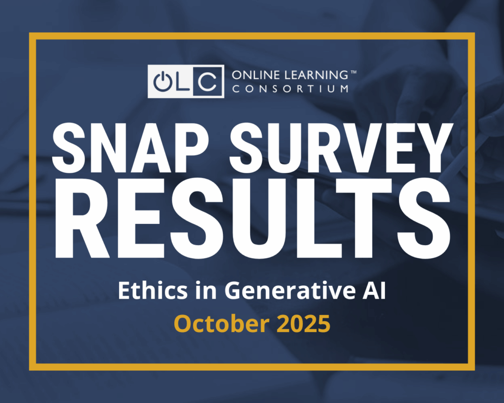 Blog post cover graphic reading "Snap Survey Results, Ethics in Generative AI, October 2025"