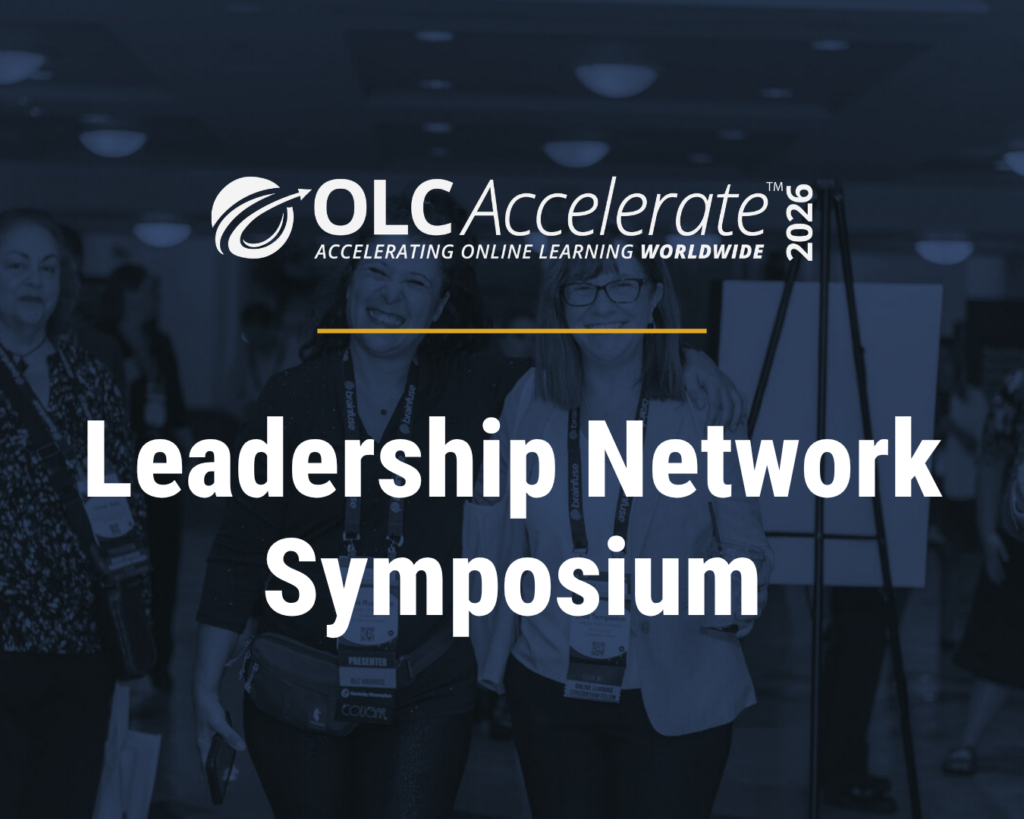 Graphic with the OLC Accelerate 2026 logo and text reading "Leadership Network Symposium"